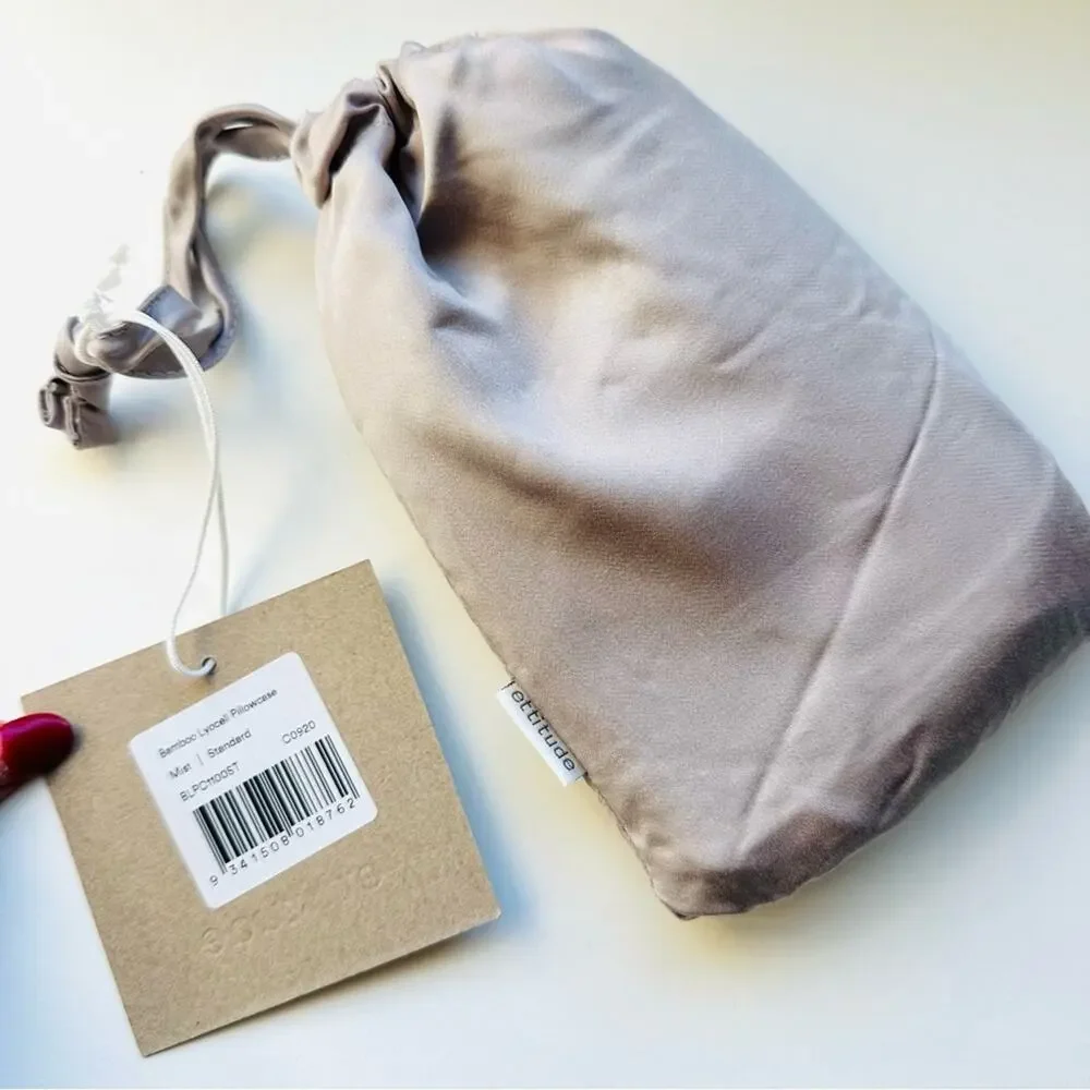 NEW ETTITUDE Soft Light Grey Gray Silver Bamboo Lyocell Pillowcase Cover